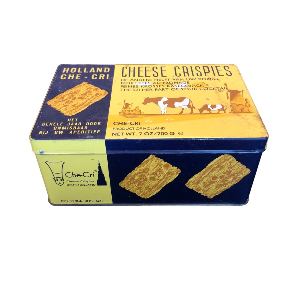 Vintage Cheese Crispies Metal Tin